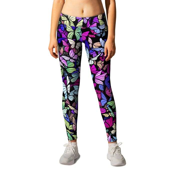 Stained glass butterflies Leggings