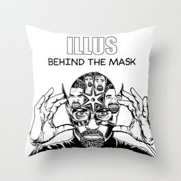 ILLUS: Behind the Mask Throw Pillow