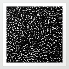 Giggle Squiggles - Black And White Art Print