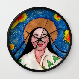 The Lily of the Mohawks Wall Clock | Painting, People, Curated, Pop Art, Nature 
