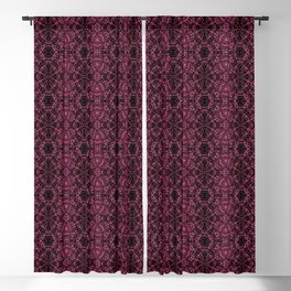 Liquid Light Series 34 ~ Red Abstract Fractal Pattern Blackout Curtain