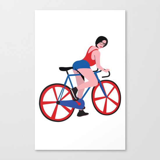 Girl on Bike Canvas Print