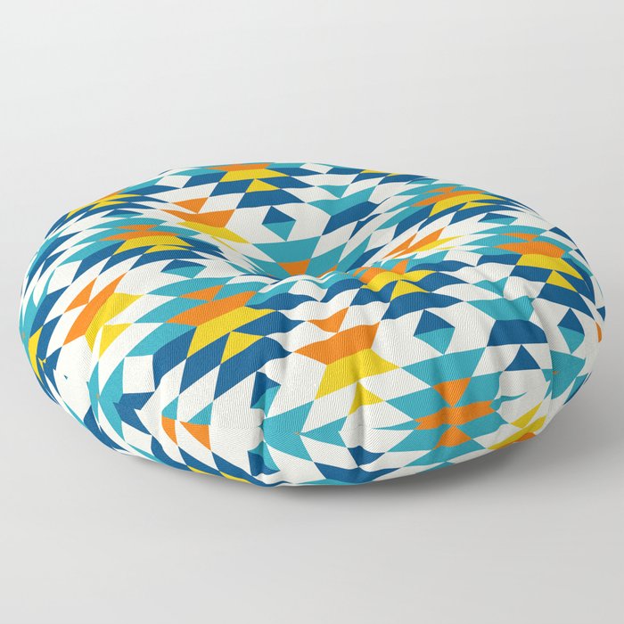 Bohemian large aztec diamonds blue pattern Floor Pillow