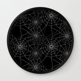 Spider Webs Cobwebs Pattern Wall Clock | Halloween, Black And White, Spider Webs, Scary, Black, Creepy, Spiderweb, Spiders Webs, Webs, Witch 