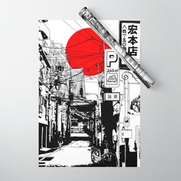 Tokyo street sunrise Wrapping Paper
