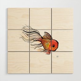 Goldfish Watercolor Print Wood Wall Art