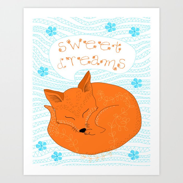 Sweet Foxy Dreams Art Print