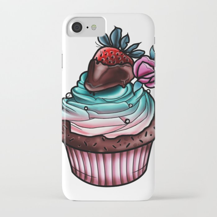 Strawberry cupcake iPhone Case