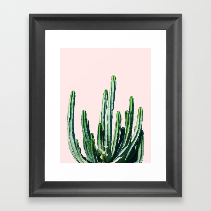 Cactus V6 | Pastel Botanical Exotic Plants | Minimal Scandinavian Nordic Nature Framed Art Print