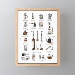 Coffee Brewing Methods Framed Mini Art Print
