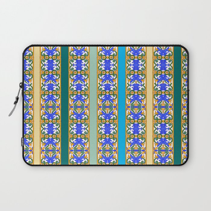 Summer ,Sicilian tiles ,azulejo,majolica art Laptop Sleeve