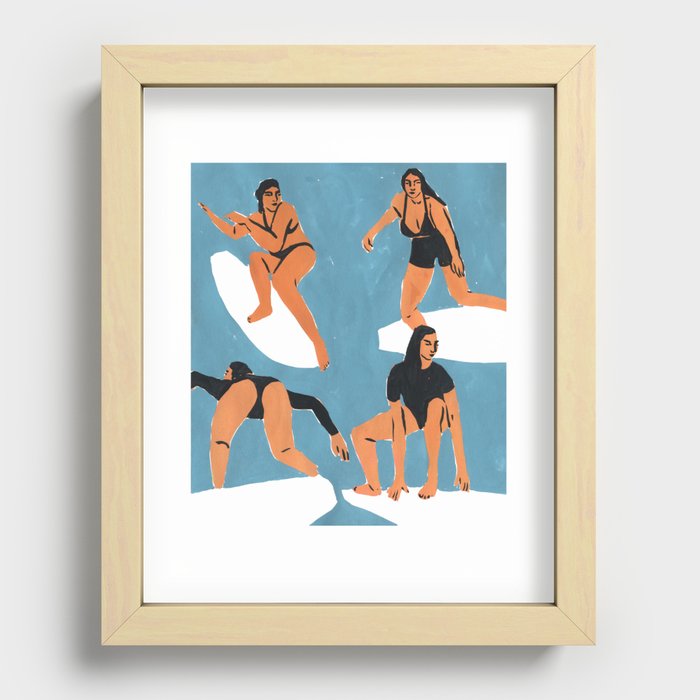 Surf Girls Recessed Framed Print