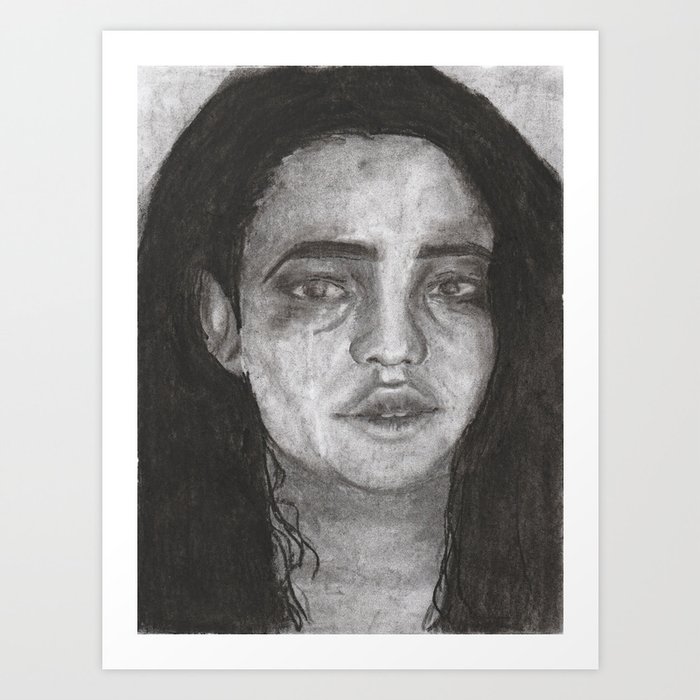 Charcoal Girl Art Print