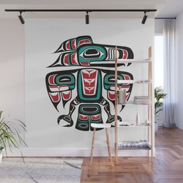 Haida Tlingit Native Raven Totem Wall Mural