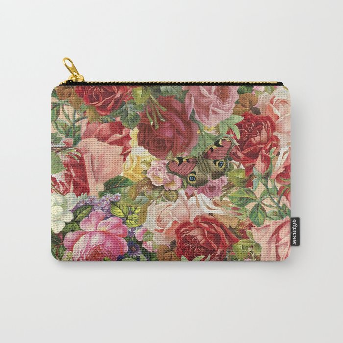 Vintage Retro flower pattern old fashioned Carry-All Pouch