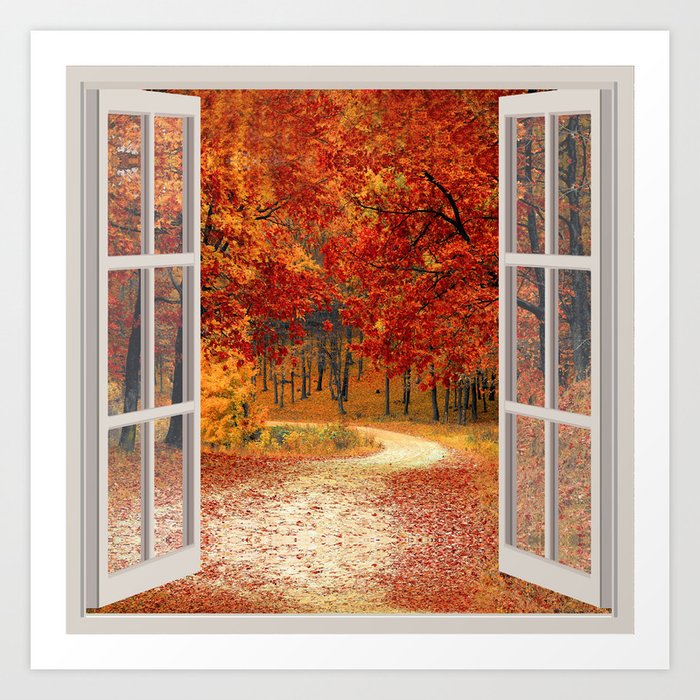 Autumn is coming, OPEN WINDOW ART Art Print by carlitov