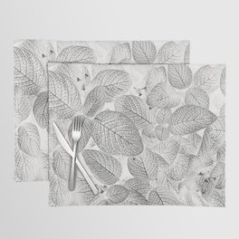 Ghost Leaves - Black and White Placemat