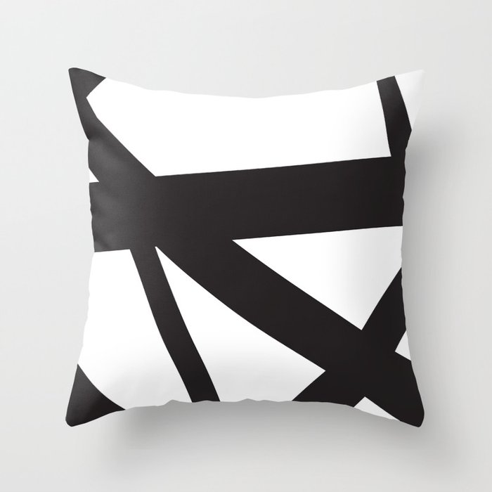 Black and white abstract art. Throw Pillow