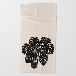 Black & White Plants / Monstera Deliciosa Beach Towel