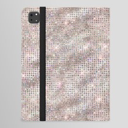 Pink Silver Diamond Studded Glam Pattern iPad Folio Case