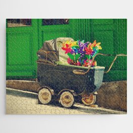 Vintage colorful baby stroller - Fine Art Photography Jigsaw Puzzle