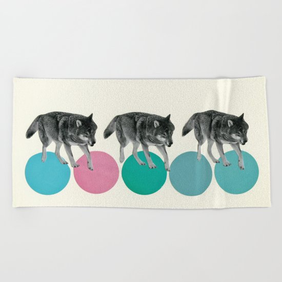 Hungry Wolves Beach Towel
