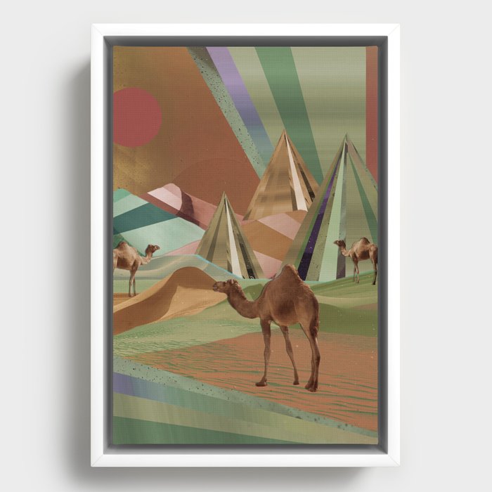 Psychedelic desert Framed Canvas