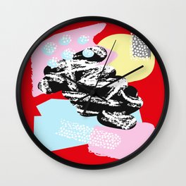 Collage Pattern 01 Wall Clock | Abstract, Fun, Collaging, Modern, Collage, Decoupage, Contemporary, Colorful, Rough, Graphic Design 