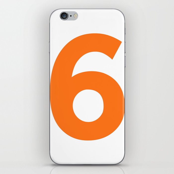 Number 6 (Orange & White) iPhone Skin