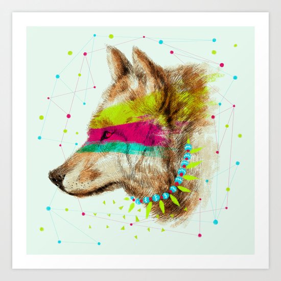 Cherokee Wolf II Art Print