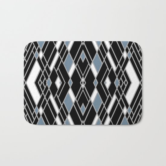 Art Deco Zoom Blue Bath Mat
