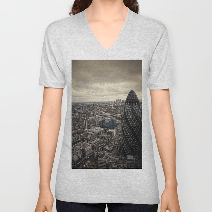London from the 39th floor V Neck T Shirt