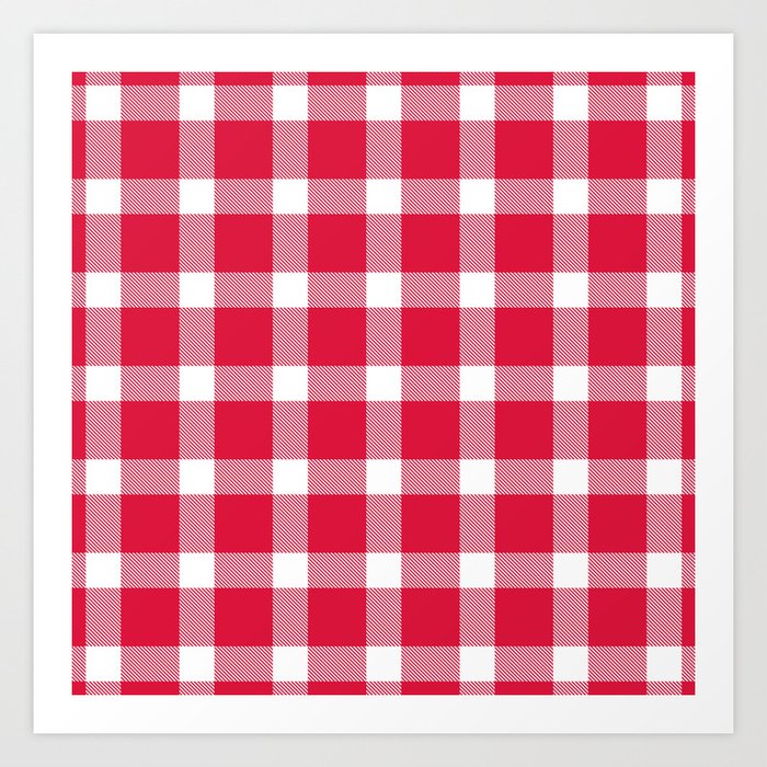 Plaid Crimson Red Art Print By Onejyoo Society6