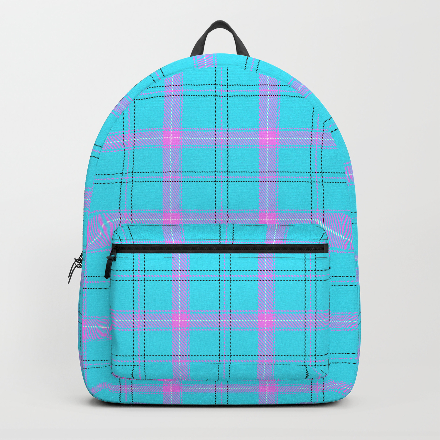 pink plaid backpack