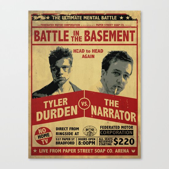 Fight Club Fight Poster Canvas Print