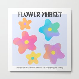 Flower market neon Metal Print | Rainbow, Pabloneruda, Sweet, Simple, Groovy, Pastel, Flower Market, Psychedelic, Neon, Summer 