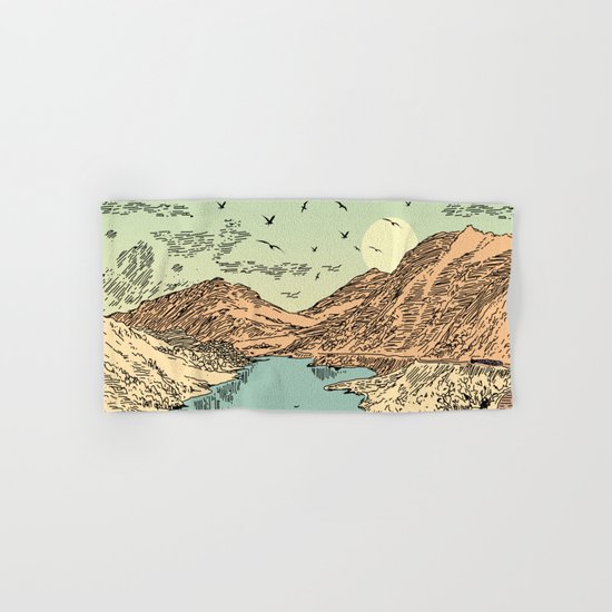 Mountain, Train & Lake Hand & Bath Towel