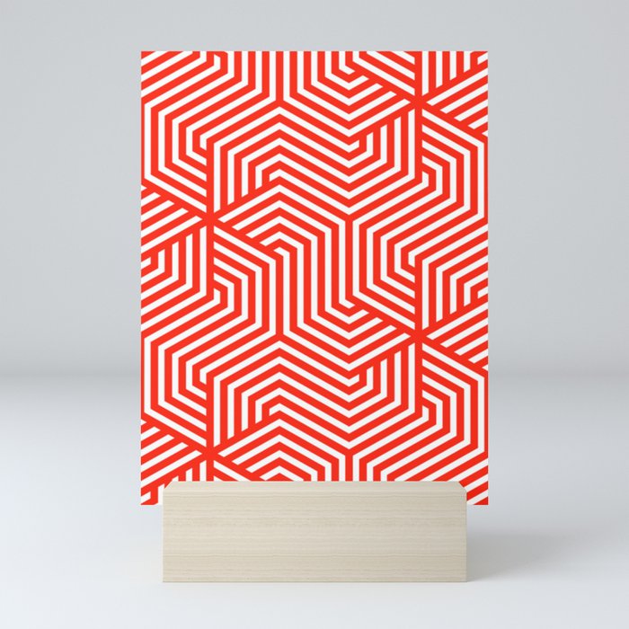 Red (RYB) - red - Minimal Vector Seamless Pattern Mini Art Print