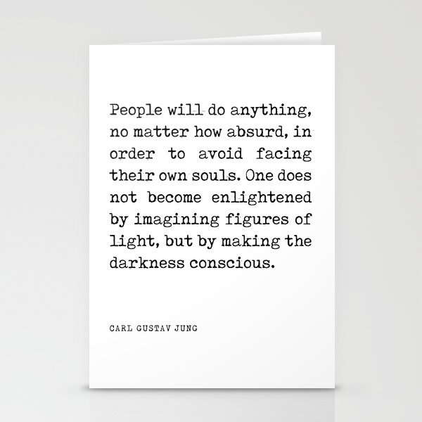 Making the darkness conscious - Carl Gustav Jung Quote - Literature - Typewriter Print Stationery Cards