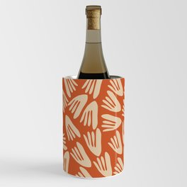 Papier Découpé Abstract Cutout Pattern in Mid Mod Burnt Orange and Beige Wine Chiller