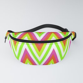 Chevron Design In Green Lime Red Pink Zigzags Fanny Pack
