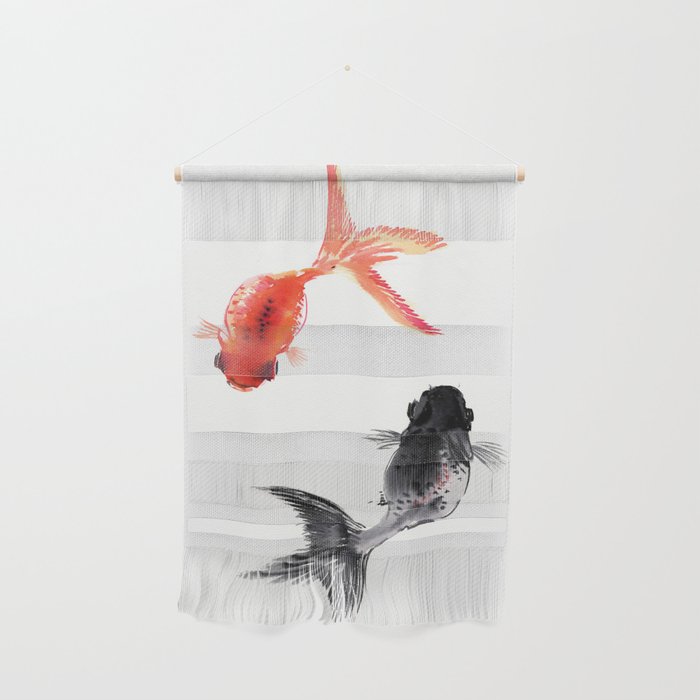 Two KOI , Feng Shui, Fish art, Wall Hanging