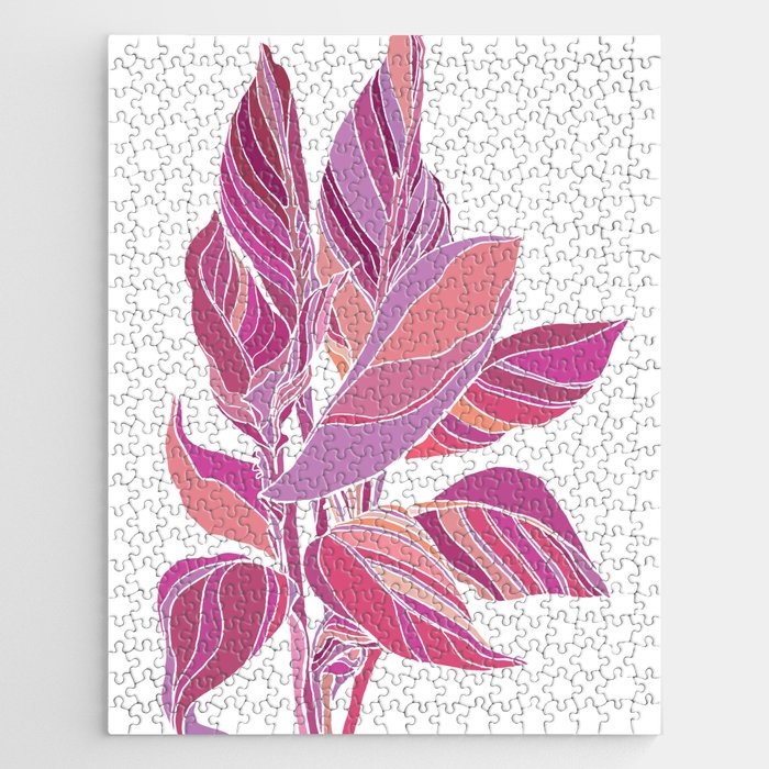 Exotic Tropical Plant Pattern Jigsaw Puzzle