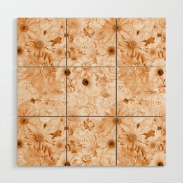 yellow ochre floral bouquet aesthetic cluster Wood Wall Art