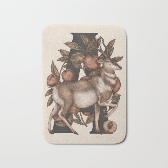 Letter A: Antelope & Apricots Bath Mat