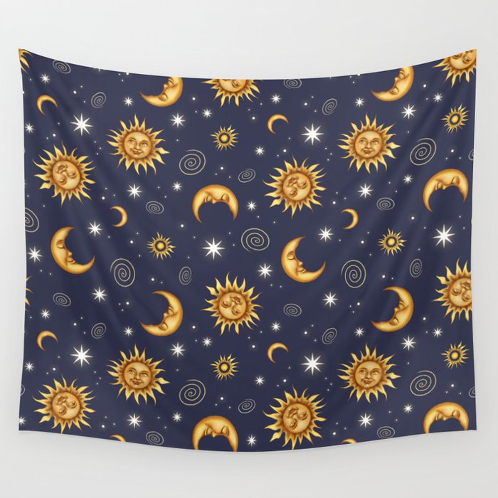 Vintage Celestial Mood Wall Tapestry