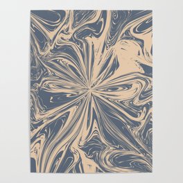 Beige and Blue Poster