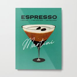Espresso Martini Retro Poster Vintage 1991 Bar Prints, Vintage Drinks, Recipe, Wall Art Metal Print | Cocktail, Nostalgia, Vintagecocktails, Boho, Vintage, Graphicdesign, Modern, Cocktails, Classic, Bartending 