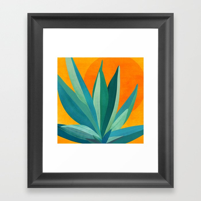 West Coast Sunset With Agave Framed Art Print