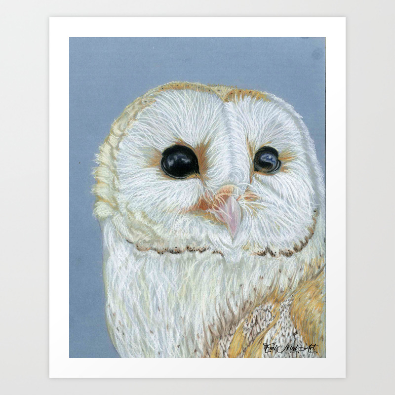 Female Barn Owl Art Print By Emimaiart Society6